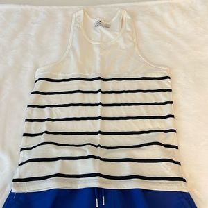 Topman stripe tank & Forever21 swim trunks